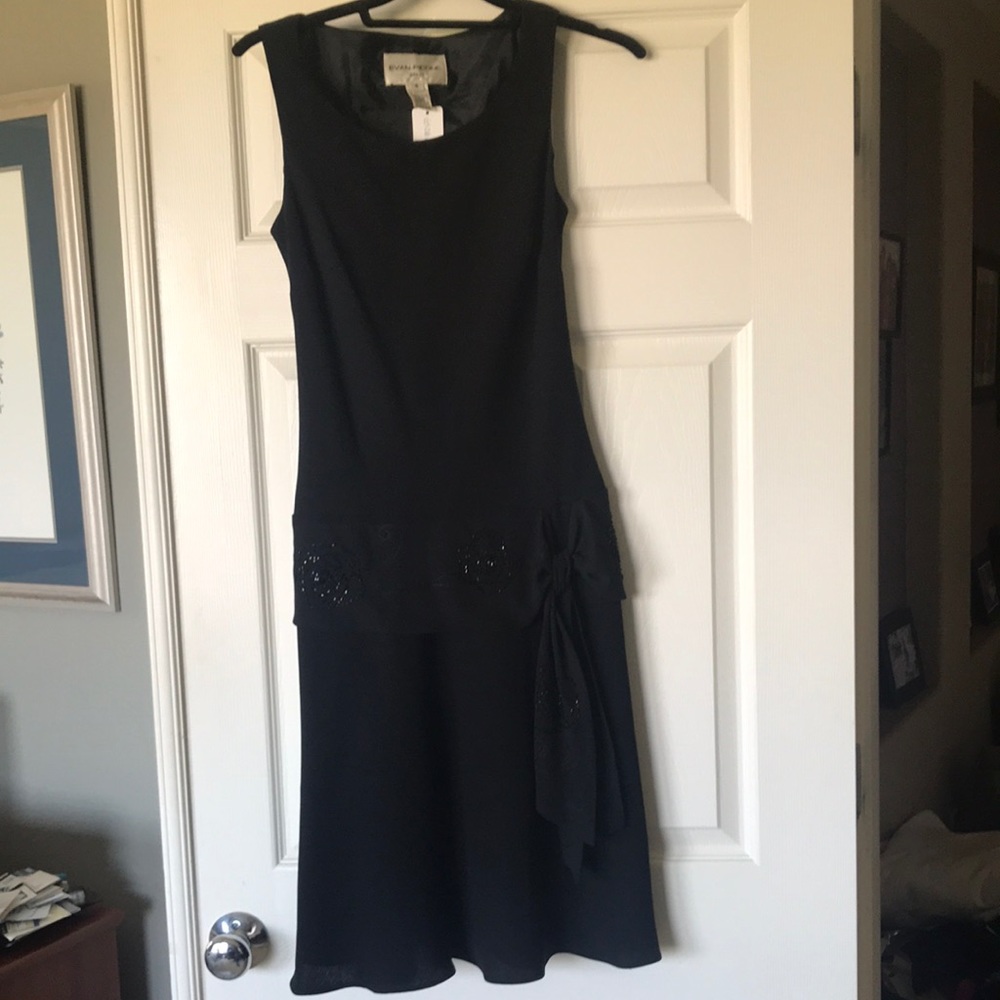 NWT Evan Picone new Special occasion black dress with beading